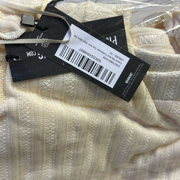 Pretty Little Thing - Cream Rib Knit Turtleneck Top And Maxi Skirt Set - Picture 5 of 5